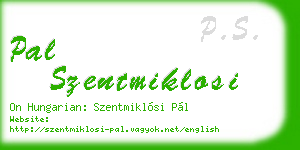 pal szentmiklosi business card