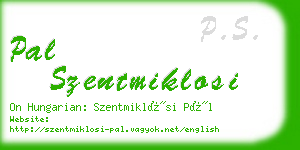 pal szentmiklosi business card